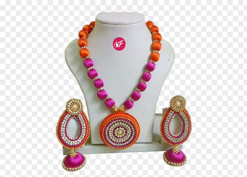 Necklace Earring Thread Silk Jewellery PNG