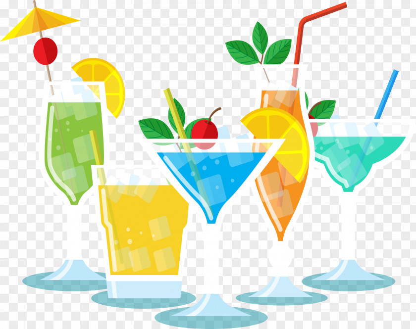 Beach Party Soft Drink Cocktail Garnish Clip Art PNG