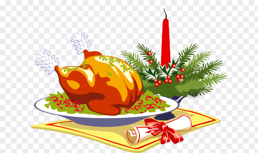 English Christmas Cliparts Sunday Roast Turkey Ham Dinner Clip Art PNG