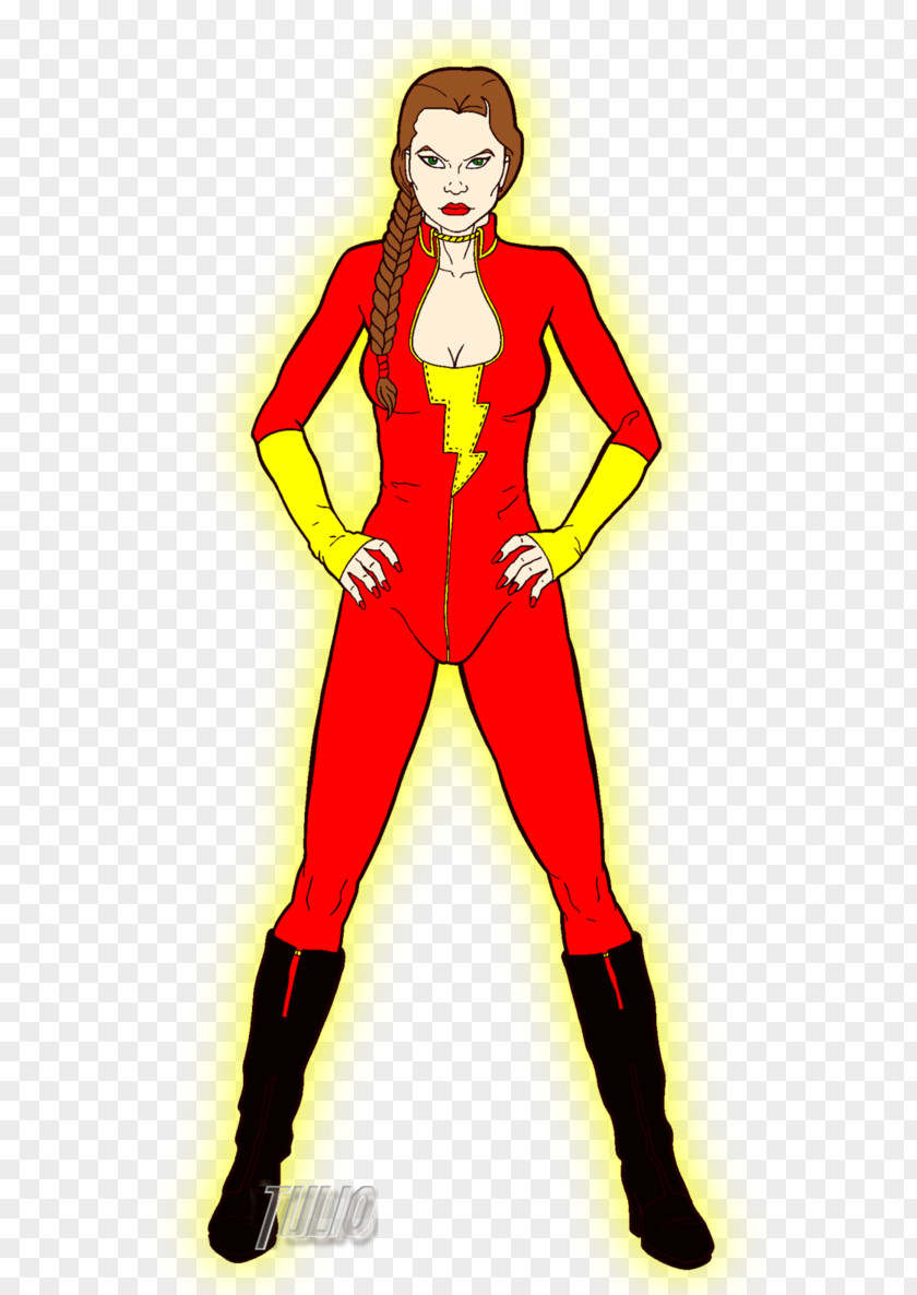 Shazam Superhero Cartoon Female Costume PNG