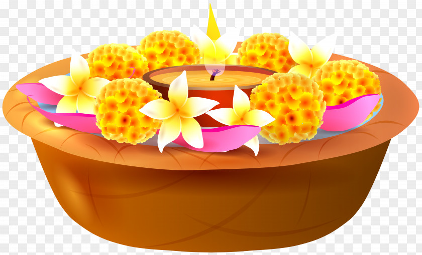 Floating Candles And Flowers Transparent Clip Art Image Ganesha Flower PNG