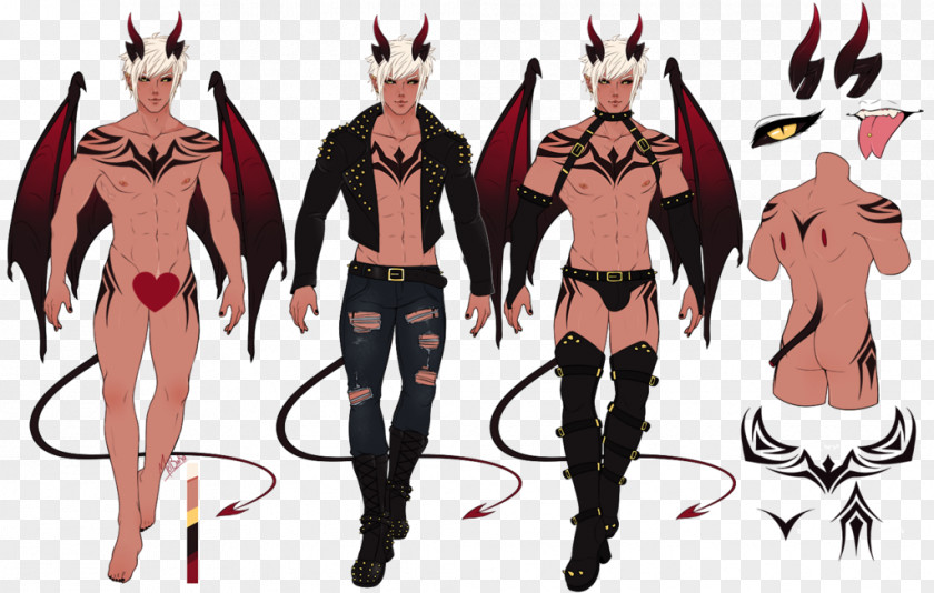 Angel With Devil Horns Demon Drawing Illustration Costume Design PNG