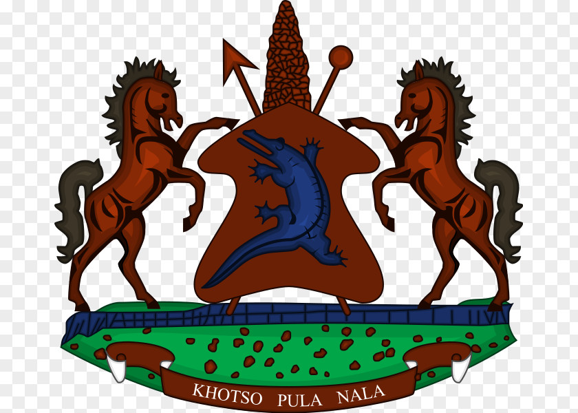 Coat Of Arms Lesotho Basutoland National PNG