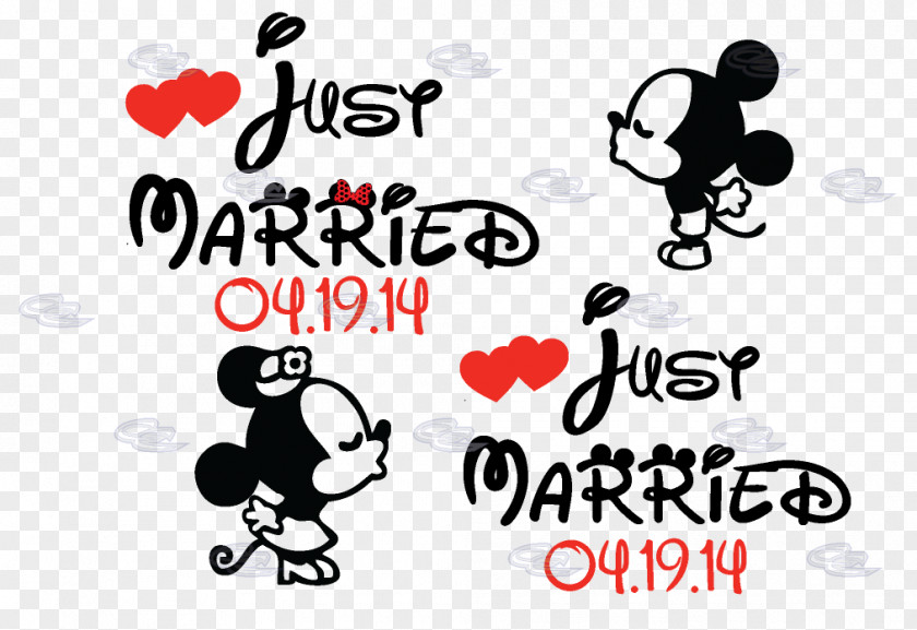 Just Married Mickey Mouse Minnie Oswald The Lucky Rabbit Walt Disney Company Marriage PNG