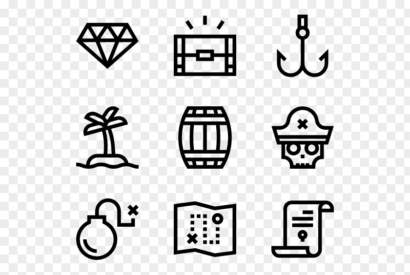 Pirates Elements Flat Design Clip Art PNG
