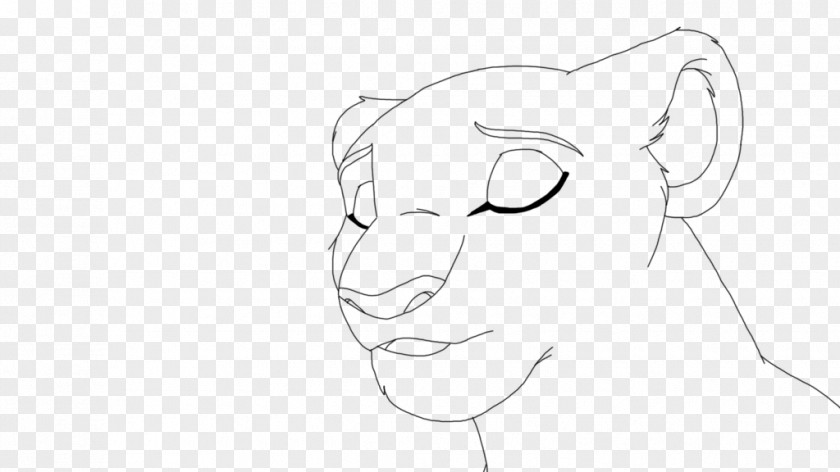 Cat Whiskers Cheek Snout Sketch PNG