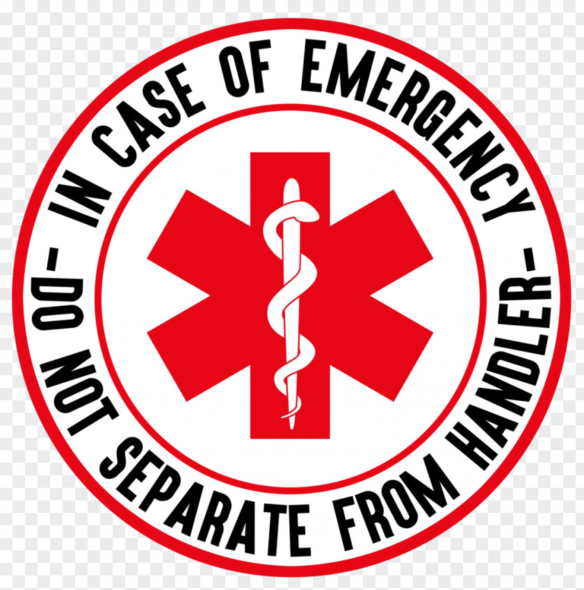 In Case Of Emergency Service Dog Animal Emotional Support Medical Response PNG