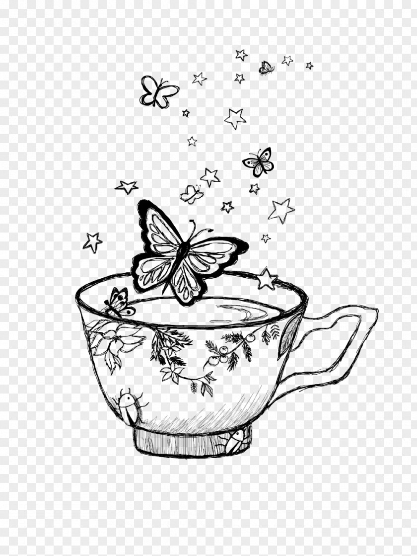 Teacup Watercolor Drawing /m/02csf Line Art PNG