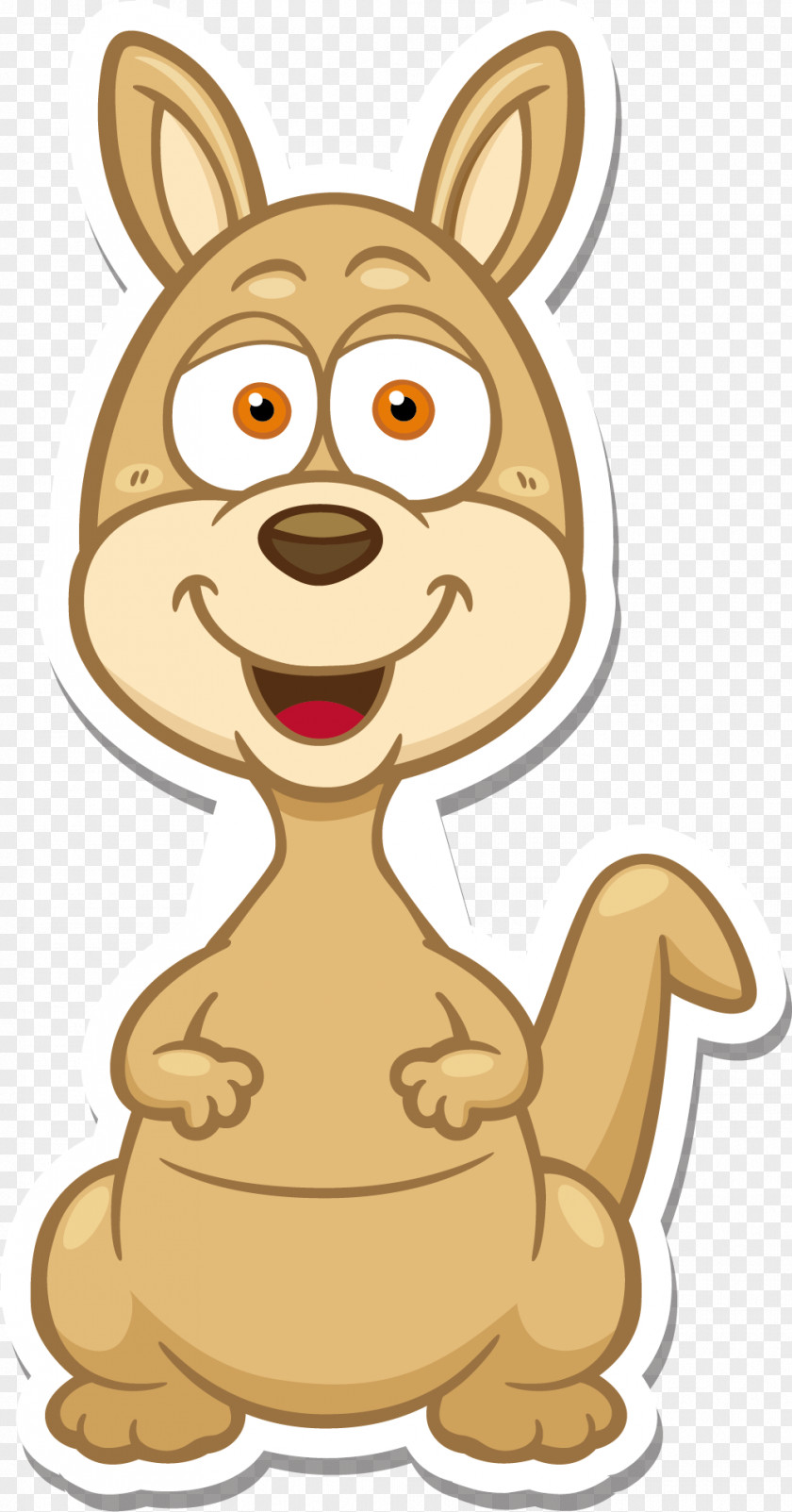 Cartoon Yellow Kangaroo Icon PNG