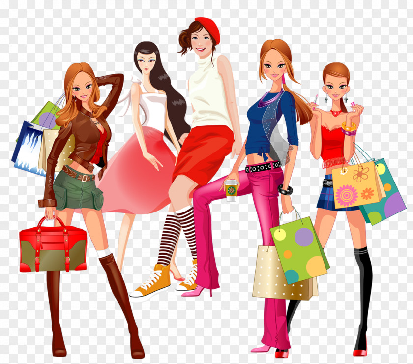 Online Shopping Woman EBay Girl PNG shopping eBay Girl, Fashionable women clipart PNG