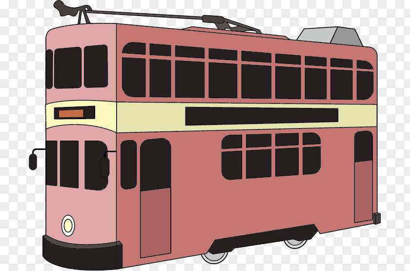 Vector Pink Double-decker Bus Tram Rail Transport PNG