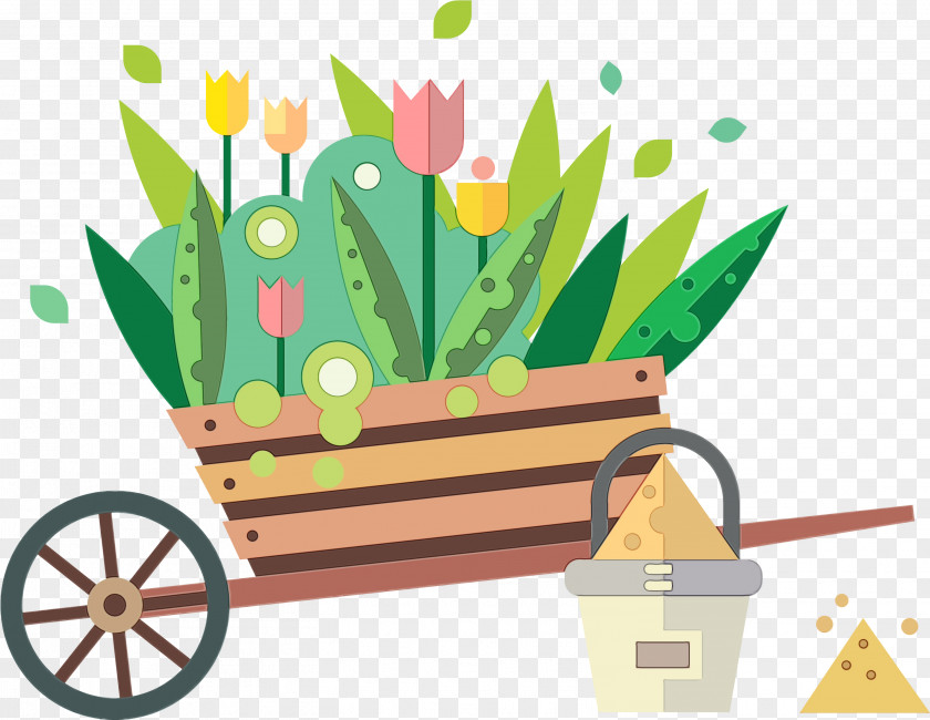 Vehicle Houseplant Watercolor Flower Background PNG
