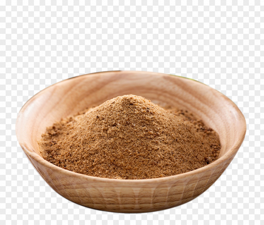 Wooden Bowl Of Brown Sugar, Ginger Tea Powder Sugar PNG