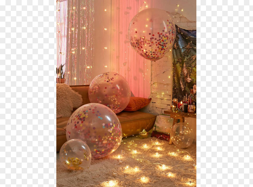 Balloon Christmas Ornament Confetti Urban Outfitters Party PNG
