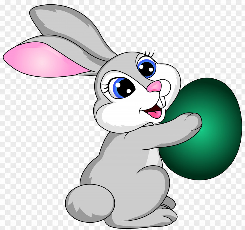 Easter Bunny With Egg Transparent Clip Art Image PNG