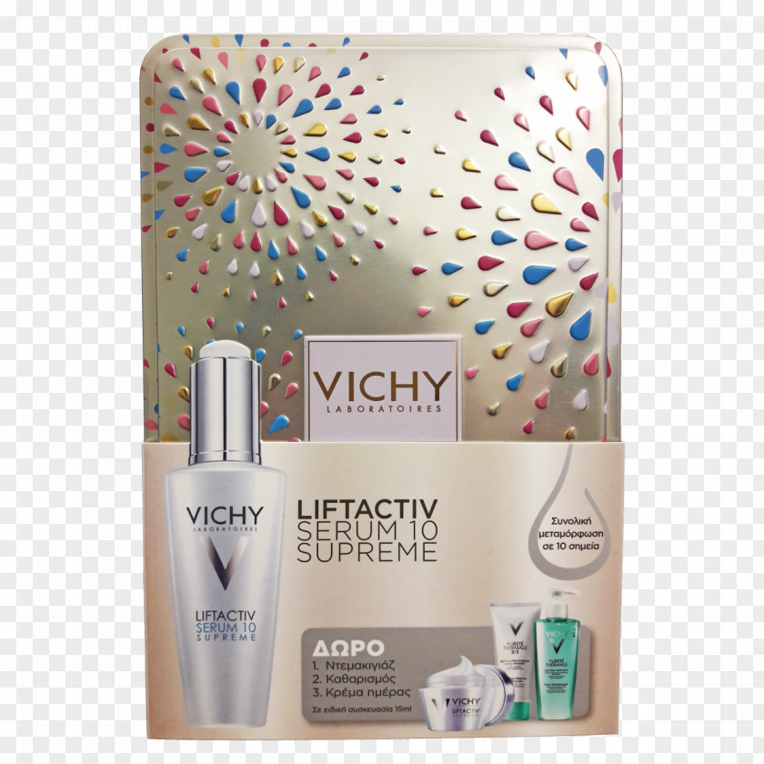 Vichy Lotion Liftactiv Serum 10 Supreme Face Cream Cosmetics Pureté Thermale Fresh Cleansing Gel PNG