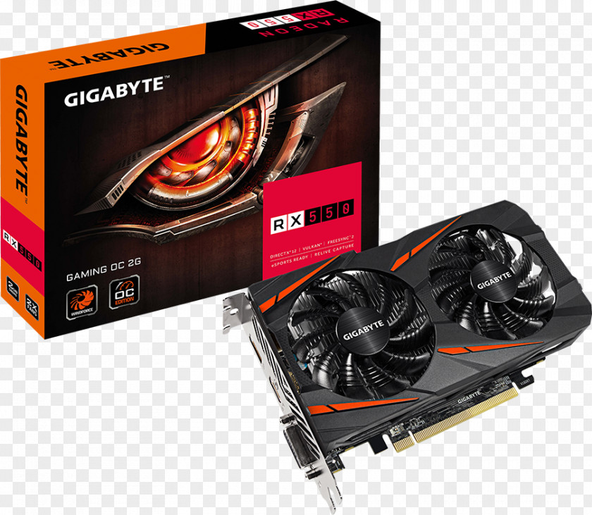 Graphics Cards & Video Adapters AMD Radeon RX 550 GDDR5 SDRAM 500 Series Gigabyte Technology PNG