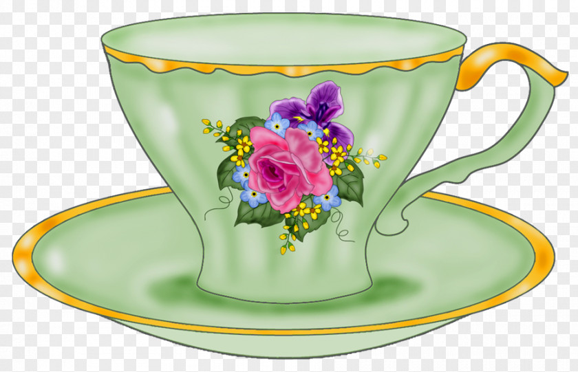 Tea Time Tableware Teacup Saucer Coffee Cup Clip Art PNG