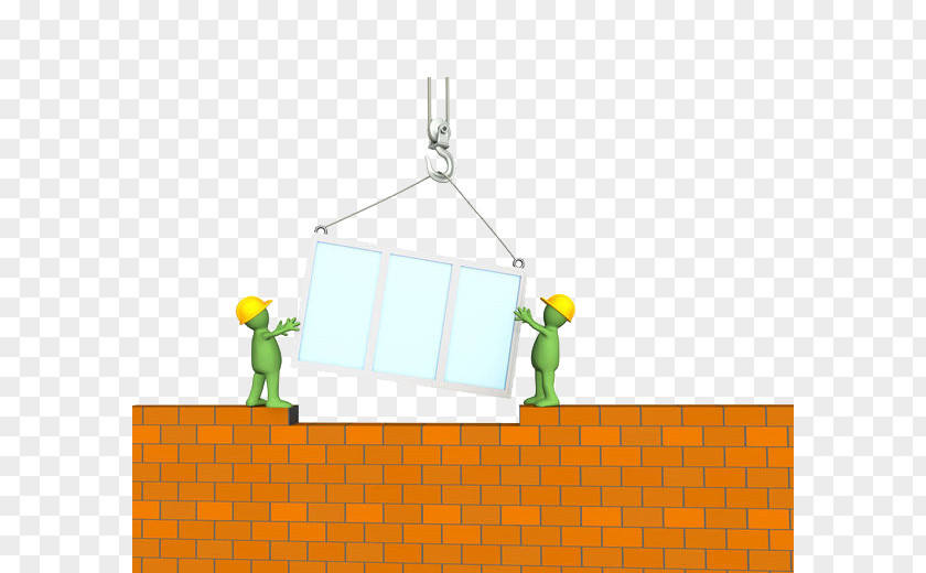 A Worker On Brick House Building Photography Puppet Illustration PNG
