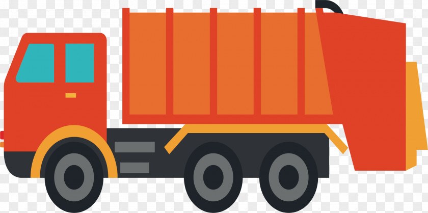 Red Garbage Truck Cargo Waste PNG