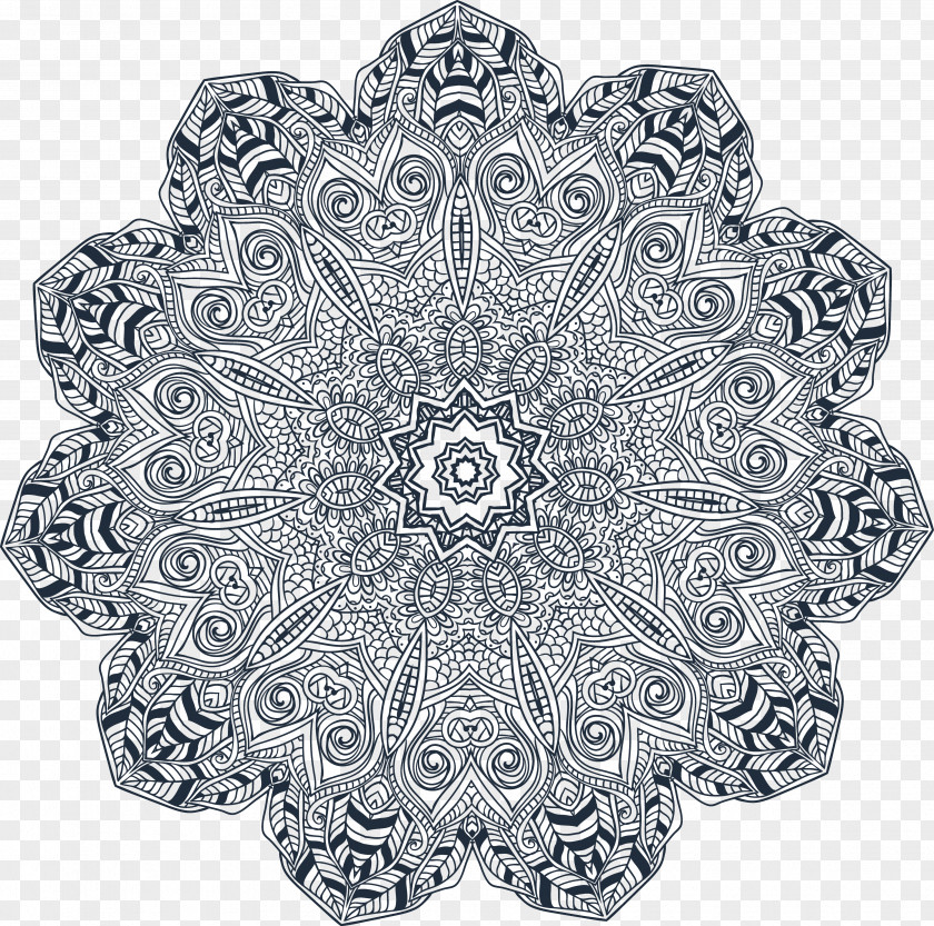 Vector Abstract Hand-painted Mandala Euclidean Pattern PNG