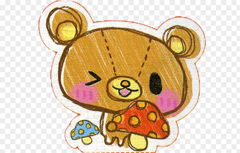 Cartoon Bear Cuteness Kavaii Drawing Wallpaper PNG