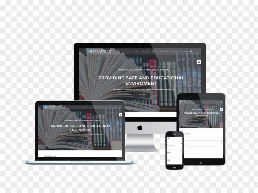 E Learning Responsive Web Design Template Joomla Hikashop Bootstrap PNG