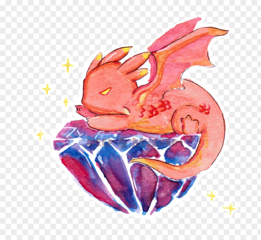 Smaug Fan Art Watercolor Painting PNG