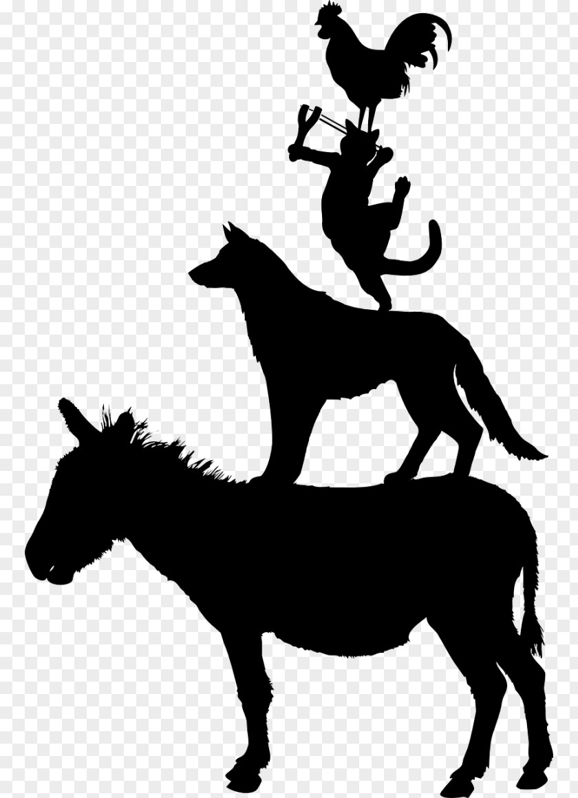 Animal Silhouettes Town Musicians Of Bremen Clip Art PNG