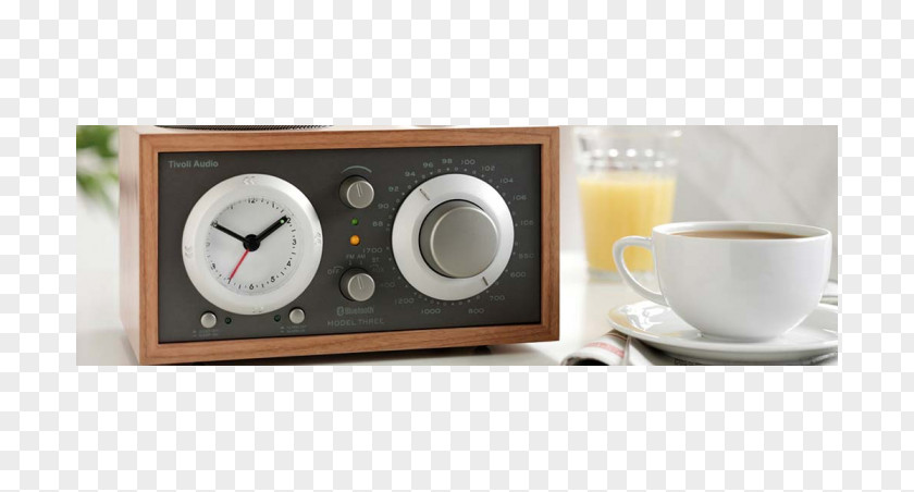 Model Three BT Alarm Clock Radio, Black / Silver Tivoli Audio OneRadio PNG