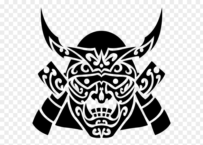Samurai Vector Tattoo Mask Hannya Drawing PNG