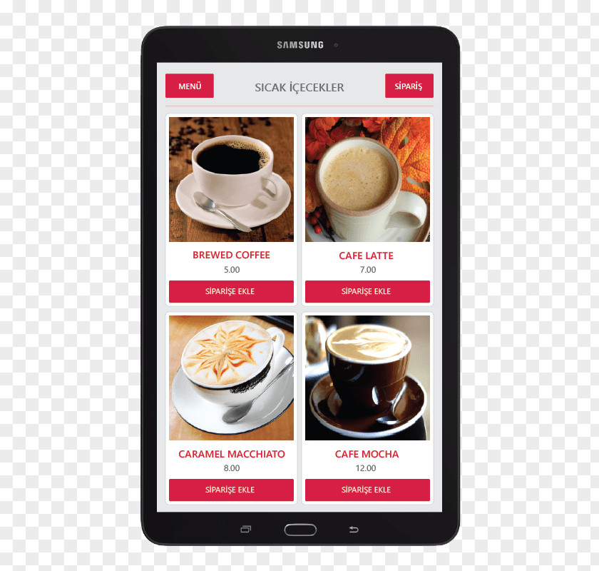 Menu Cafe Espresso Coffee IPad Flat White PNG