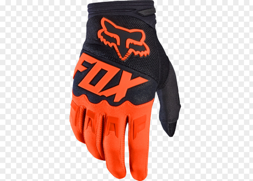 Orange Cross Cycling Glove Fox Racing Motocross Motorcycle PNG