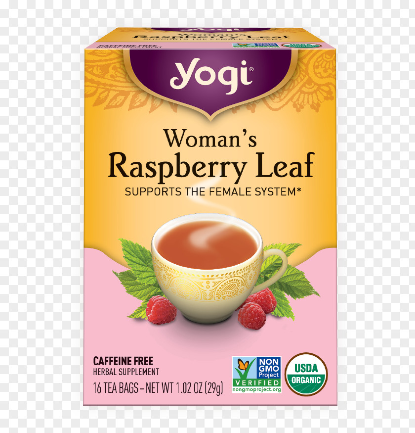 Raspberry Leaf Yogi Tea Bag Herbal Red PNG