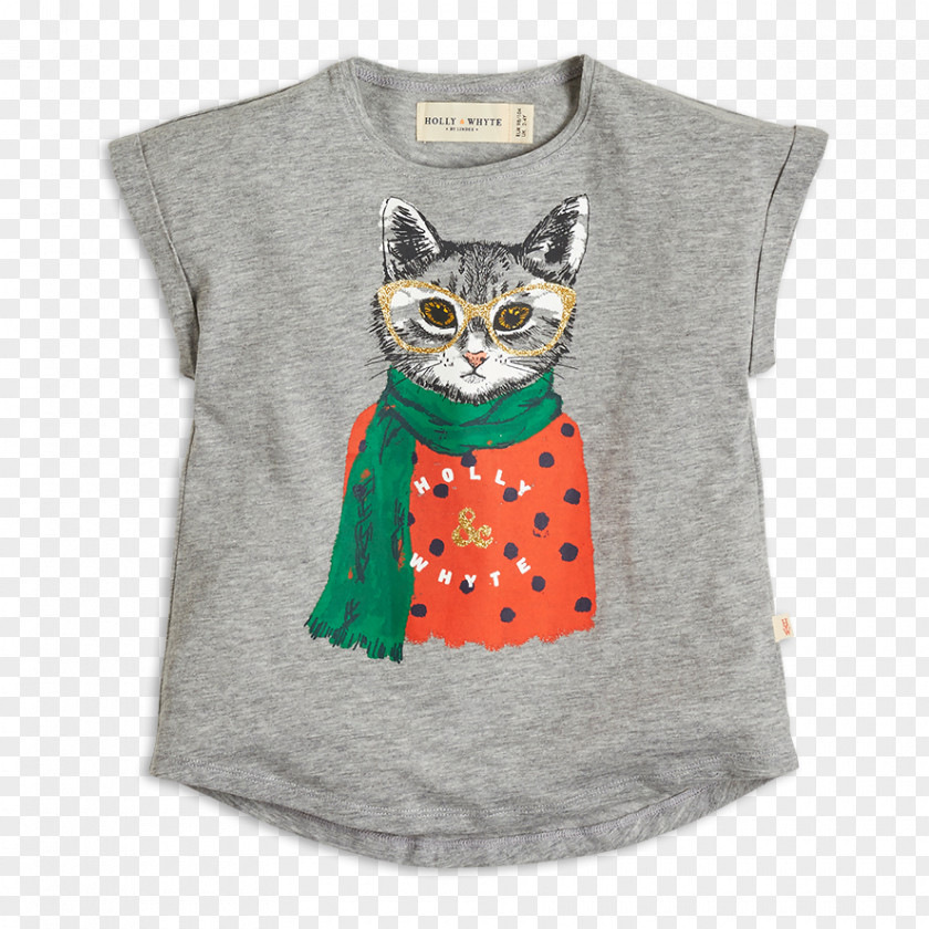 Beauty Compassionate Printing T-shirt Cat Blouse Sleeve Textile PNG