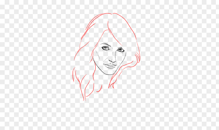 Cameron Diaz Drawing Portrait Line Art PNG