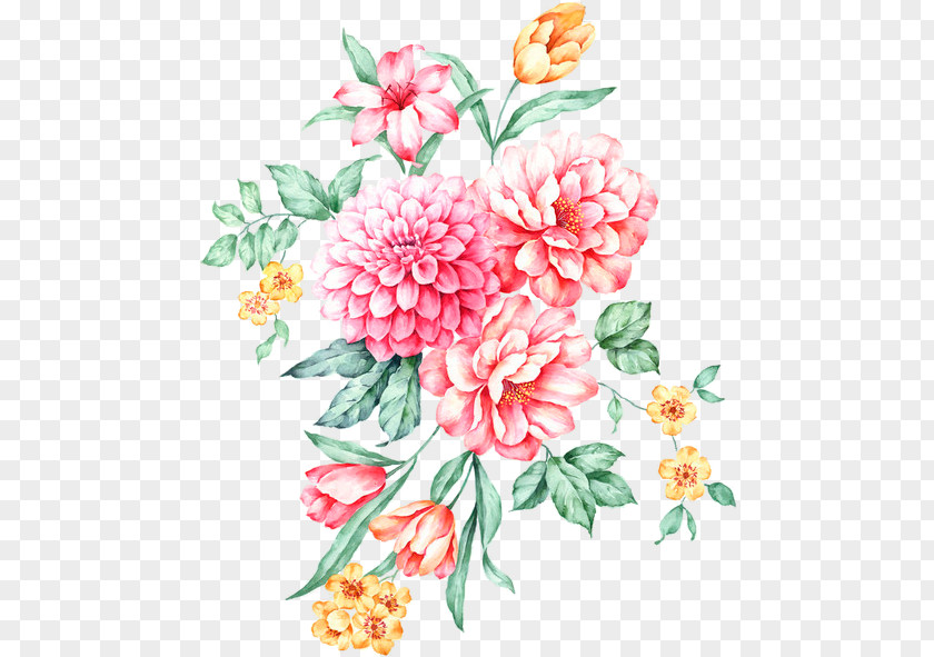 Design Floral Moutan Peony Watercolor Painting PNG