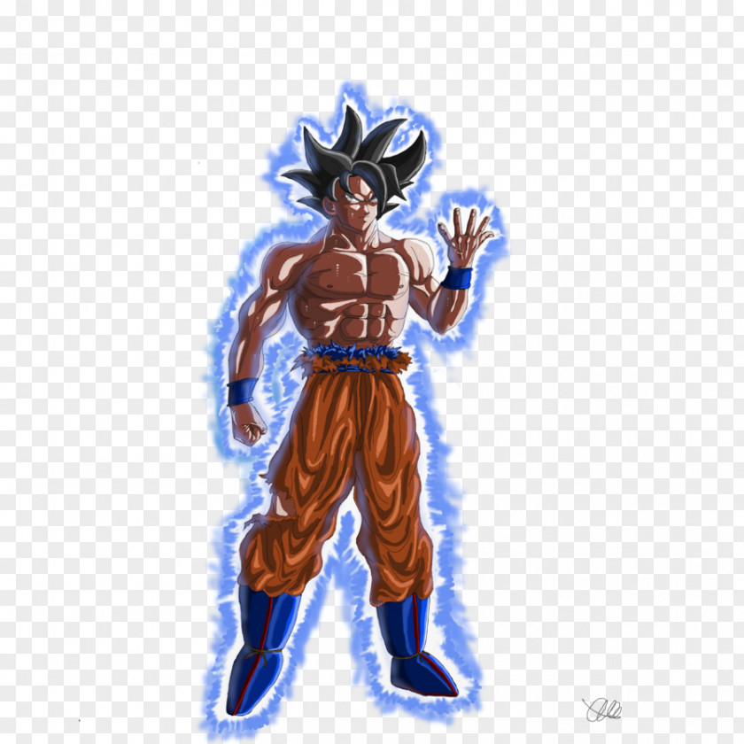 Goku Ultra Instinct Figurine Cartoon Character Fiction PNG