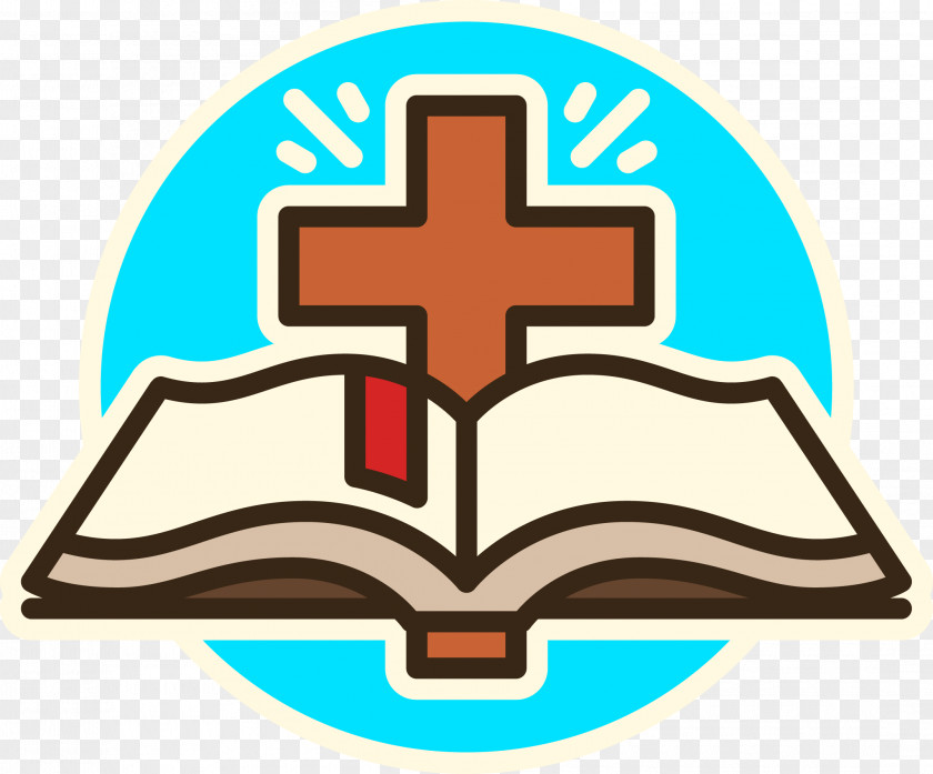 Cross And Bible Designed LOGO PNG