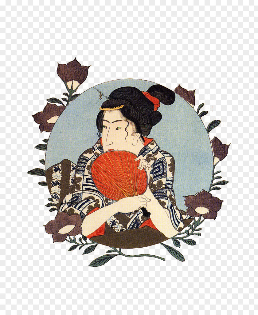 Japanese Ukiyo-e Illustrations For Free Download Kyoto Woodblock Printing In Japan Art Portrait PNG