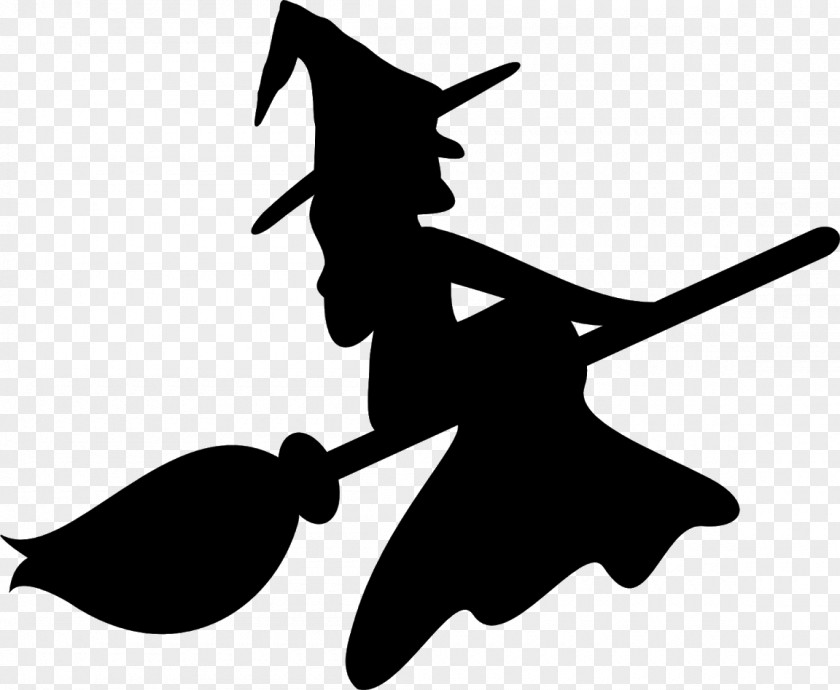Silhouette Witchcraft Halloween Stencil PNG