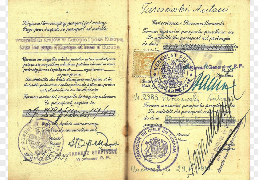 Passport Identity Document German Polish Stamp PNG