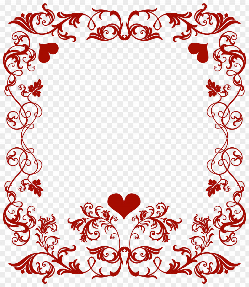 Valentine's Day Decorative Border Transparent PNG Clip Art Image Heart PNG