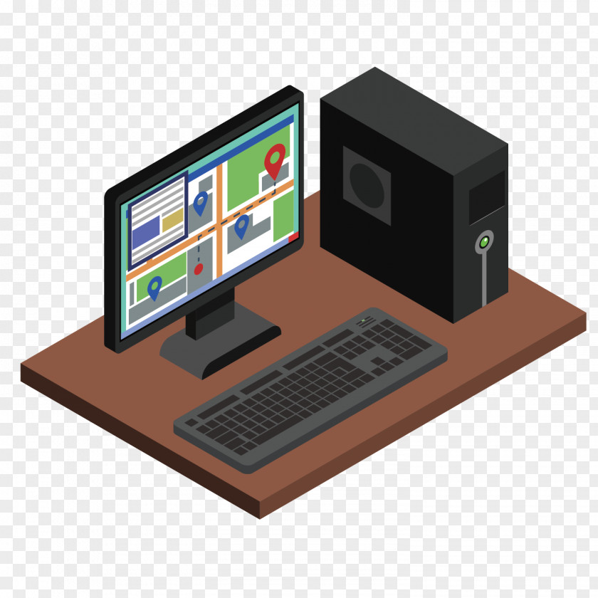 Vector Office Desktop Computer Laptop Keyboard Personal PNG