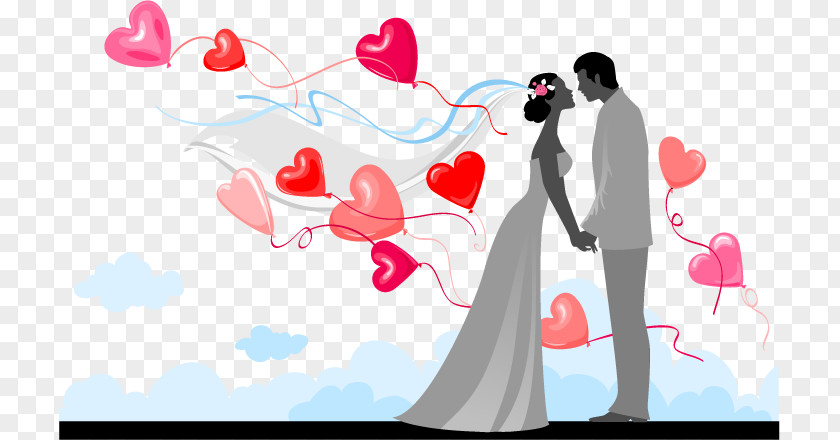Young Wedding Couple Amid Gifts Invitation Clip Art Bride PNG