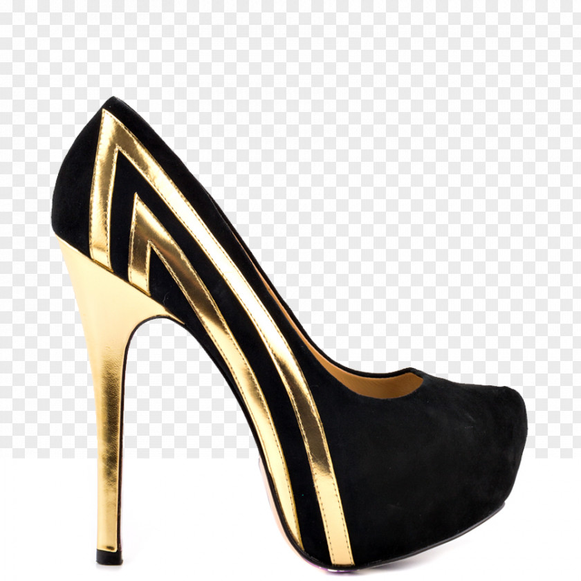 Gold Stripes High-heeled Shoe Blondie Footwear Fashion PNG