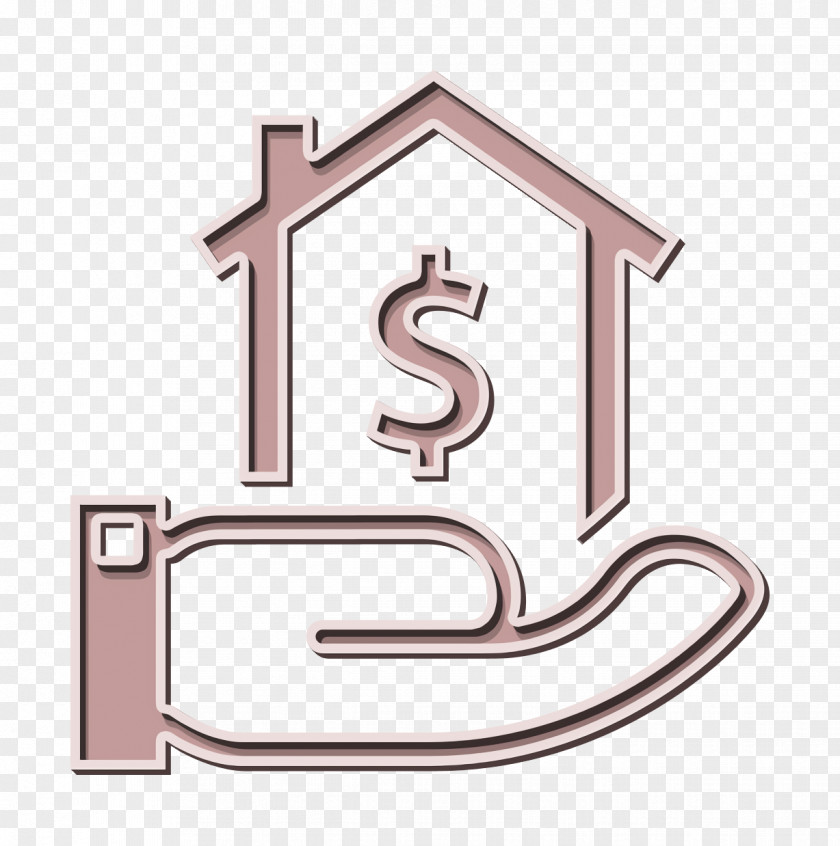 House With Dollar Sign On A Hand Icon Finances Rent PNG