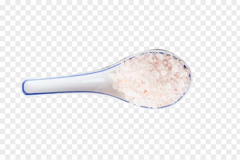 The Coarse Salt In Porcelain Spoon PNG