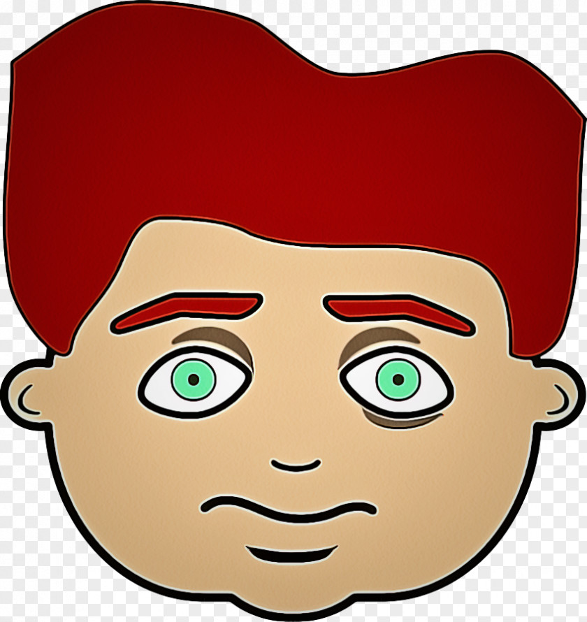 Red Eyebrow Face Hair Cartoon Cheek Forehead PNG