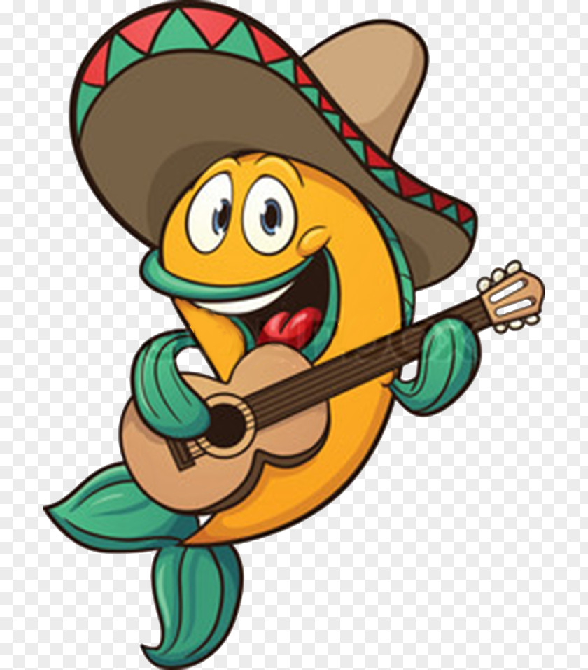 Taco Cartoon Sombrero Mariachi Clip Art PNG